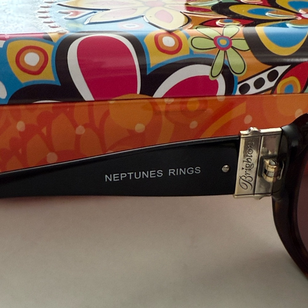 Brighton Black Sunglasses with Colorful Floral Case - Picture 3 of 14
